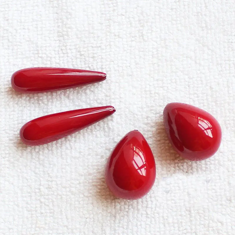 Полупросверленные красные жемчужные бусины в форме капель воды 2 шт, для ювелирных изделий DIY