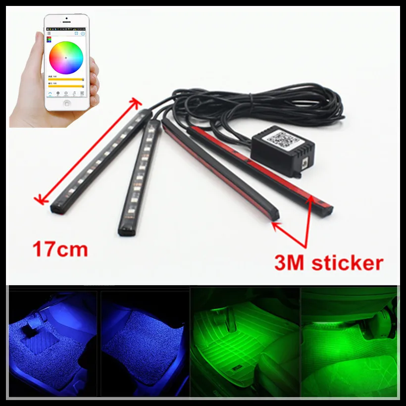 FSYLX 12V font b Car b font Auto Smartphone APP Control RGB Switchback LED font b
