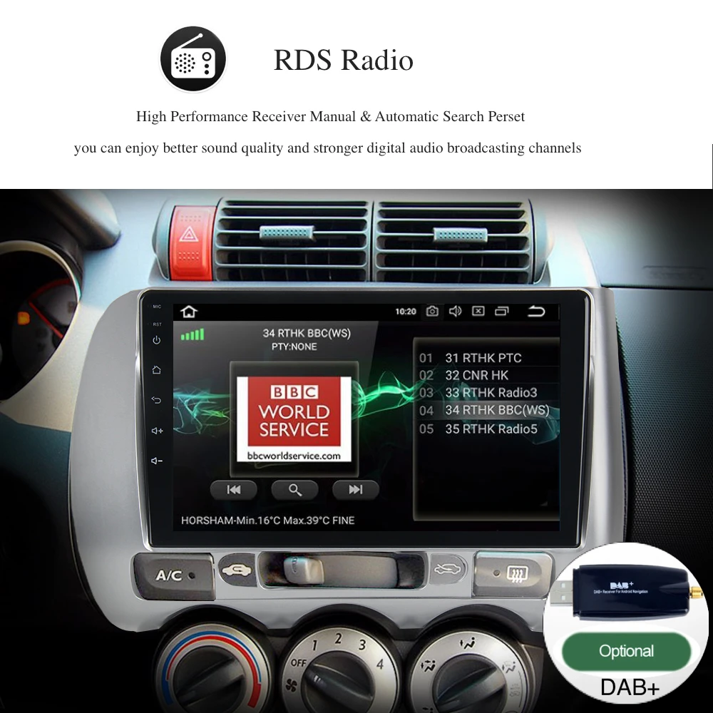 Best Android 8.0/7.1 Car Multimedia Player for Honda Jazz / Fit Manual AC GPS 2002 2003 - 2006 2007 2008 9" 2.5D IPS Screen 8-core 11