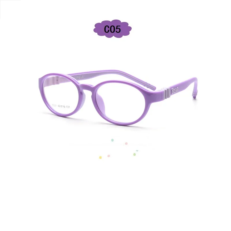 Новые милые высококачественные с памятью TR90, мягкие силиконовые очки для близорукости, детские очки с оправой, детские оптические очки с оправой, Безвинтовые очки - Цвет оправы: CO5