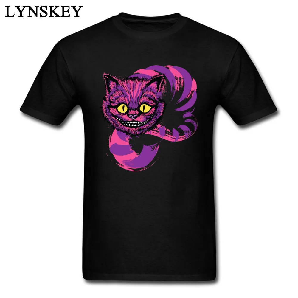 Design Grinning Like A Cheshire Cat Man T shirt Black Tee Shirt Short