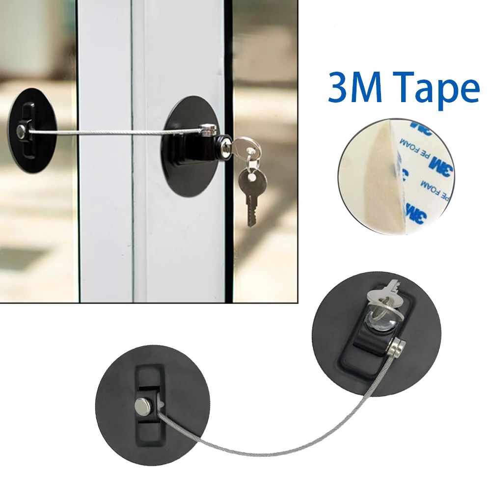 

3M Baby Safety Lock Children Protection Window Drawer Refrigerator Lock Limiter Stopper With Stainless Key Child Safety Security