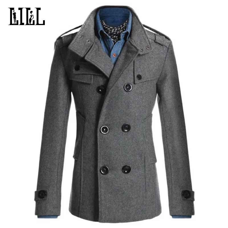 Wool Trench Coat Men Military Han Coats