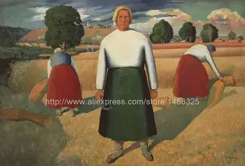 

Colorful Paintings Wall Art Wal Cubist Painting Pictures Poland Casimir. Malevich Le Mietitrici Ca Painting