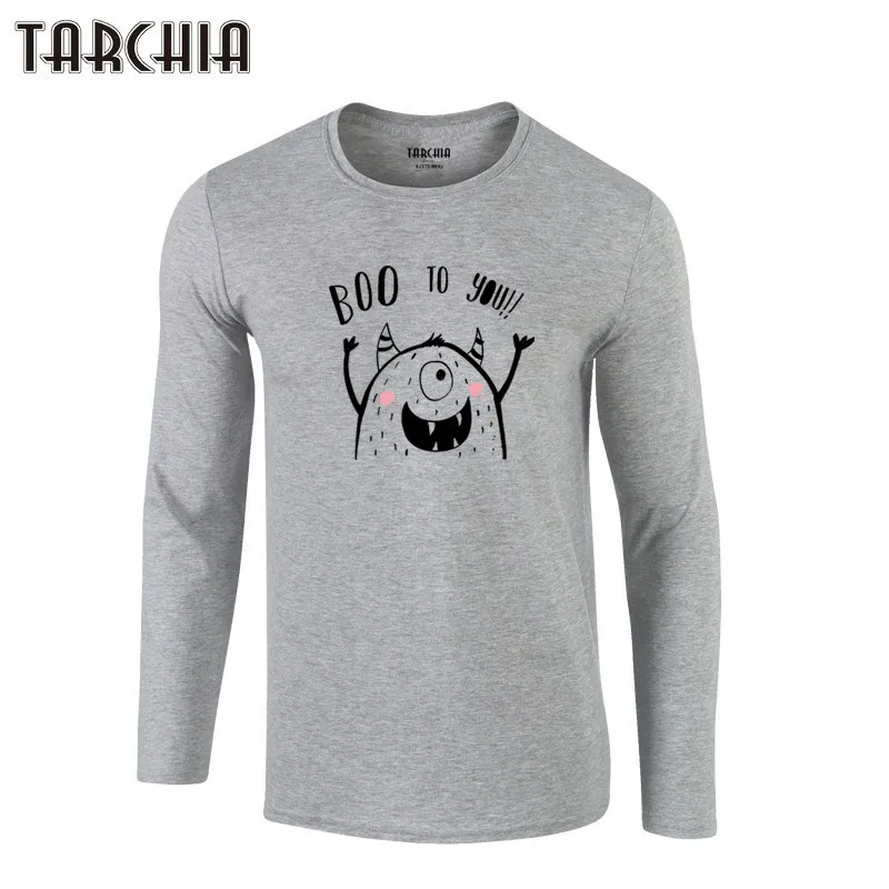 Футболка TARCHIA мужская с длинным рукавом Забавный принт облегающая брендовая