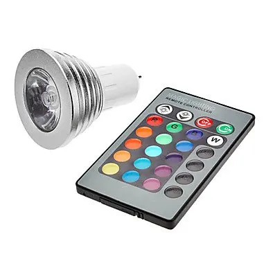 

10pcs GU5.3 RGB LED Spot Light Bulb AC85-265V LED Spotlight 3W 16 Colors with Remote Controller Epistar led indoor lighting Bulb