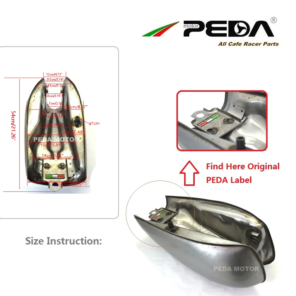 2FS PEDA Кафе Racer Ретро топливный бак 9L XF мотоцикл винтажный бензиновый бак для HONDA CG GN для YAMAHA с крышкой