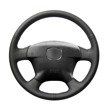 

Hand-stitched Black PU Artificial Leather Car Steering Wheel Cover for Honda Civic 2001 2002 Civic Hybrid 2003