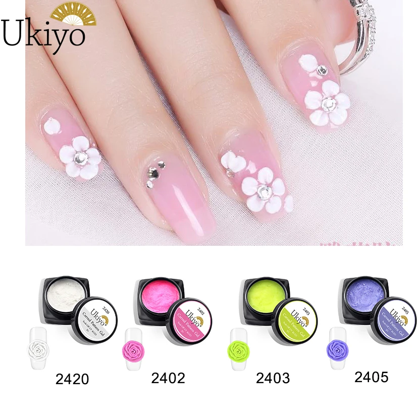 

Ukiyo 20 colors Sculpture Nail Gel 3D Carved Pattern Plasticine Gel Polish Soak Off UV Gel Nail Polish DIY Nail Art Decorations