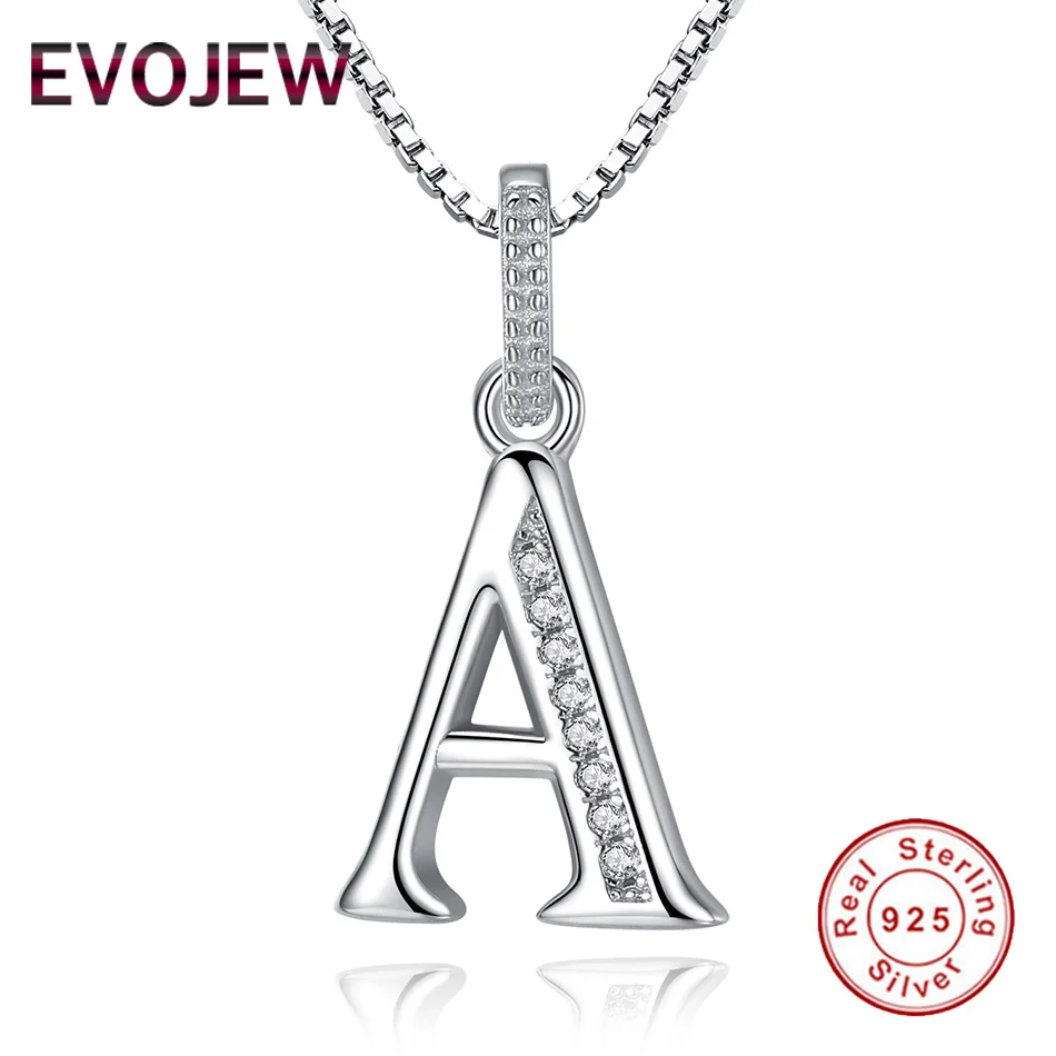 Authentic 100 925 Sterling Silver Capital Letter A Pendant Necklace