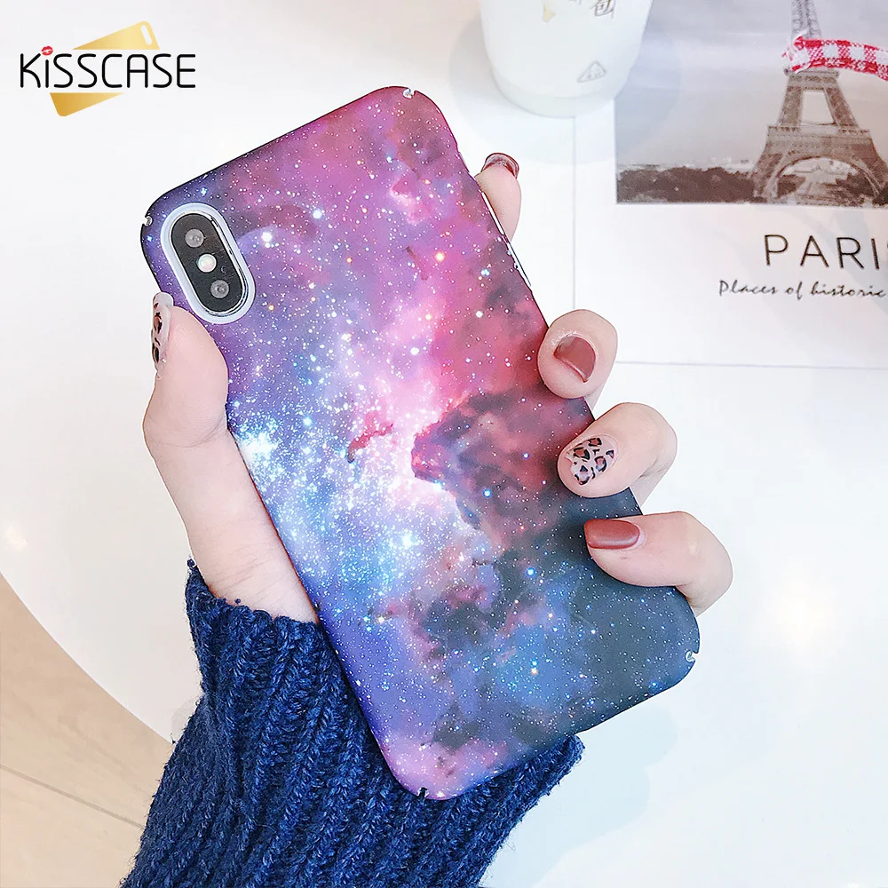 

KISSCASE Starshine Luminous Case for Samsung S8 S9 S10 PC Water Sticker Phone Case for Samsung Note 9 8 S7 Edge Case Back Cover
