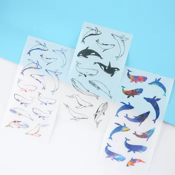 

6Sheets/Set Colorful Sea Animals Decoration Scrapbooking Stickers Transparent PVC Stationery Planner Stickers