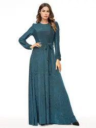 Европейские и американские высокой моды большой свободное платье с длинными рукавами Среднего Востока мусульманские халаты воскресенье