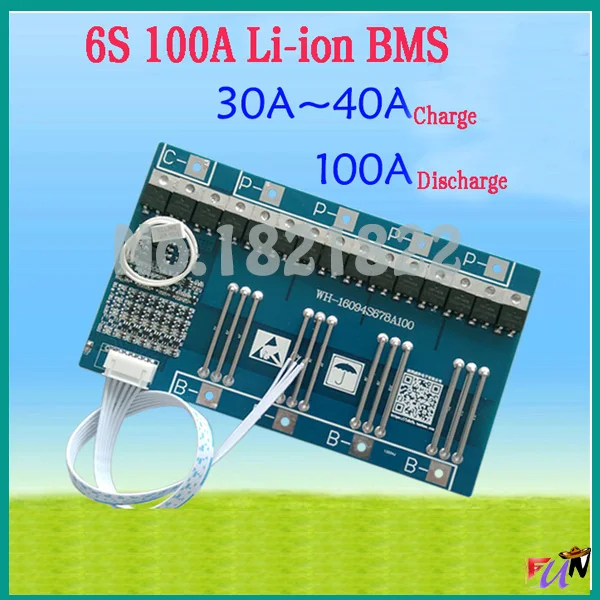 

6S 100A 22.2V li-ion BMS PCM battery protection board bms pcm for LicoO2 Limn2O4 li battery