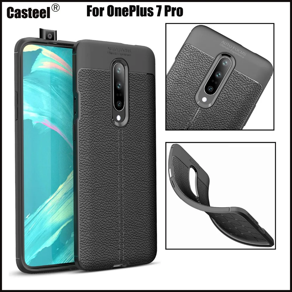 

Litchi Series Anti-Fingerprints Ultra Thin TPU Soft Case Cover Shield For OnePlus 7 Pro