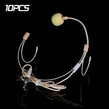 10 шт. 3,5 мм Jack фиксирующий винт Двухместный рожок Mic Earset головной гарнитуры конденсаторный микрофон для Беспроводной поясной передатчик