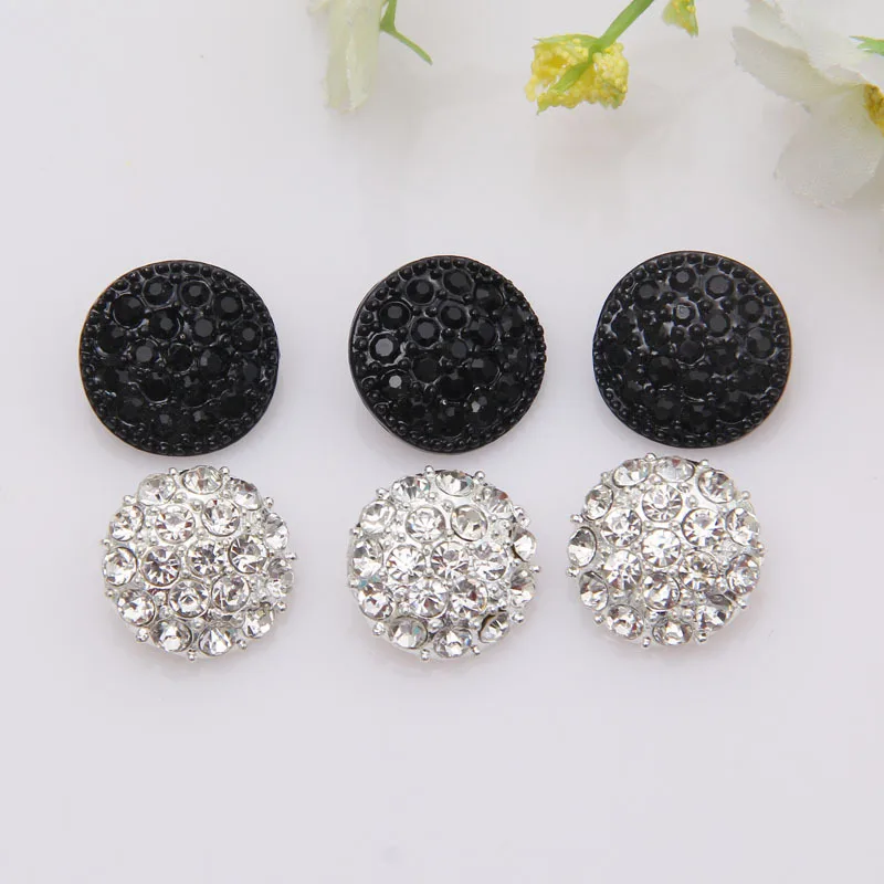 

Wholesale DIY Round Shape Crystal Black Rhinestones Buttons Sew on Decorative Applies to Clothing Wedding Evening dress BC-0137