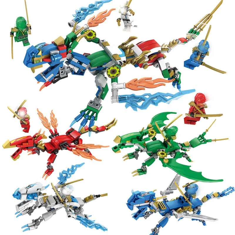 4 IN 1 Ninjago Flying Mecha Green Blue Dragon Set Figures Building Blocks Compatible Legoinglys Ninjagoinglys Toys For Children 4 IN 1 Ninjago Flying Mecha Green Blue Dragon Set Figures Building Blocks Compatible Legoinglys Ninjagoinglys Toys For Children