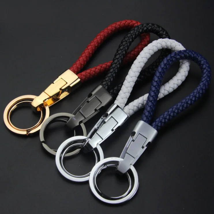 

Luxury Leather Keychain Genuine Leather Car Llavero Male Waist Hanging Auto Key Chains Key Rings Women Porte Clef Pendant