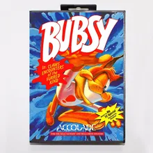 Bubsy игры Картридж 16 бит MD карточная игра с коробку для Sega Mega Drive для Genesis