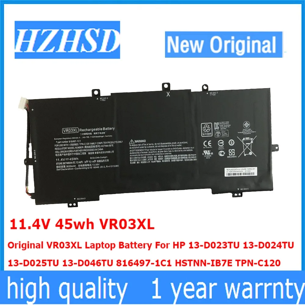  11.4V 45wh VR03XL Original VR03XL Laptop Battery For HP 13-D023TU 13-D024TU 13-D025TU 13-D046TU 816