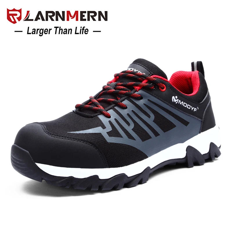 

LARNMERN Men's Work Safety Shoes Steel Toe Breathable Anti-smashing Anti-puncture Non-slip Construction Protective Footwear