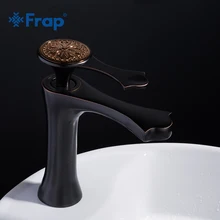 FRAP Vintage, grifo de lavabo de baño de Material cobre, grifo de lavabo de baño de un solo Mango, mezclador negro, grifo montado en cubierta Y10040