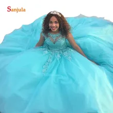 Синий бальное платье Бальные платья кружево с аппликацией и бисером сладкий 16 Длинные Выпускные платья с открытой спиной robe de bal D843