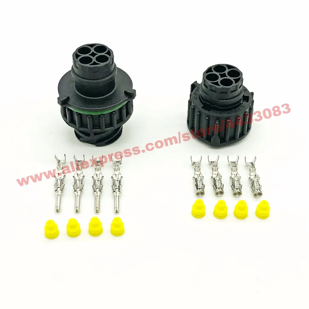 Tyco 4 way male and female automotive electrical plug sealed connector 1-967402-1 1-967325-1