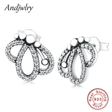 925 пробы Серебряная бабочка контуры серьги гвоздики Модные DIY ювелирные изделия для женщин леди тонкой Berloque Brinco