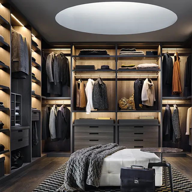 Modern Design Bedroom Furniture Flat Pack Open Door Walk In