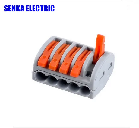 

50pcs 5 Pin 222-415 PCT-215 WAGO universal compact wiring connectors conductor terminal block with level