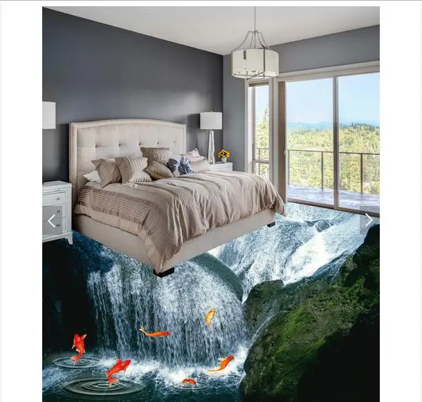 Us 17 92 65 Off 3d Wallpaper Custom 3d Flooring Painting Wallpaper To Stick To Draw 3d Waterfall Floor Wall Paper 3d Living Room Photo Wallpaper In