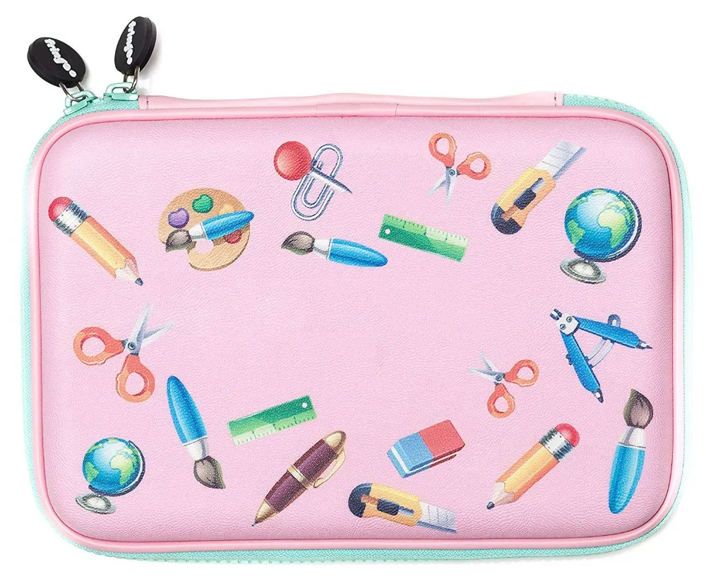 

Lager Gel pen Bag Girls Boys Kids Hardtop Pencil Case Cute Embossed Cover Large Multi-Compartment Stationery Organiser