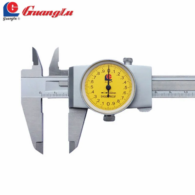 GUANGLU Dial Caliper 0 150/0 200/0 300mm/0.02 Vernier Caliper Gauge