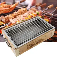 High Quality Barbecue Set Household Outdoor Barbecue Grill Portable Square Barbecue Cooking Tools for Charcoal Baking Tray BBQ