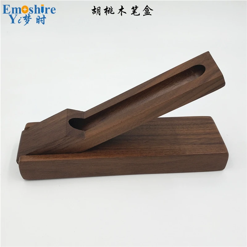 Emoshire Walnut natural color pencil case custom wood pen box stationery gift pencil box wholesale authentic (6)