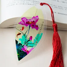 Китайская традиционная китайская живопись лотоса закладки с изображением листьев