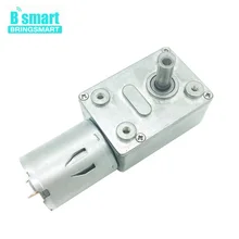 Bringsmart Turbo Geared Motor 12V 24V Mini Gearbox Worm Gear DC Motor 12 Volt Engine 370 Self-locking Positive Inversion Reducer