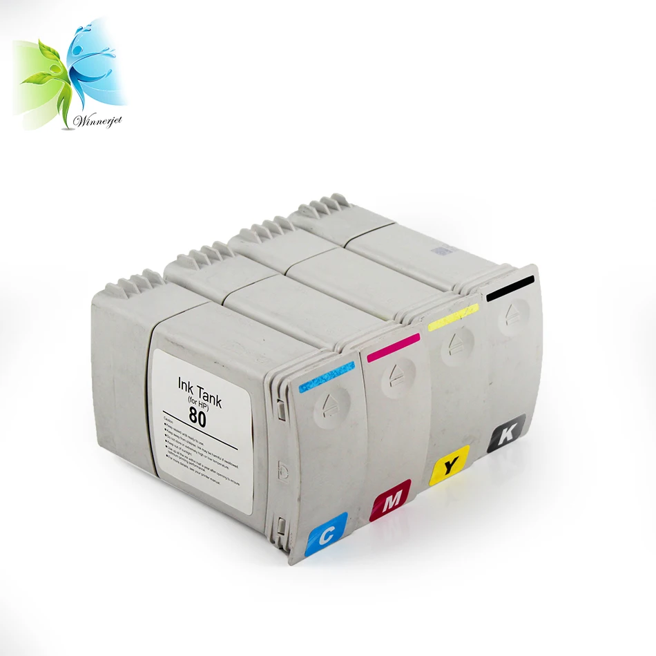 

WINNERJET 350ml for HP 80 Compatible Ink Cartridge with Dye Ink and One Time Use Chip For HP Designjet 1050 1055 Printer