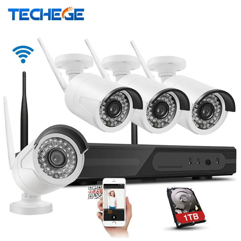 bilder für Techege 4CH 1080 P Drahtlose 1 TB HDD NVR CCTV System 1.0MP WIFI Ip-kamera Wasserdichte wifi Kamera 4CH NVR System Kamera System bilder für Techege 4CH 1080 P Drahtlose 1 TB HDD NVR CCTV System 1.0MP WIFI Ip-kamera Wasserdichte wifi Kamera 4CH NVR System Kamera System