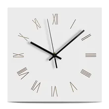 Креативные деревянные настенные часы современный дизайн немой римские цифры декоративные часы домашний декор ручной работы квадратные деревянные подвесные настенные часы