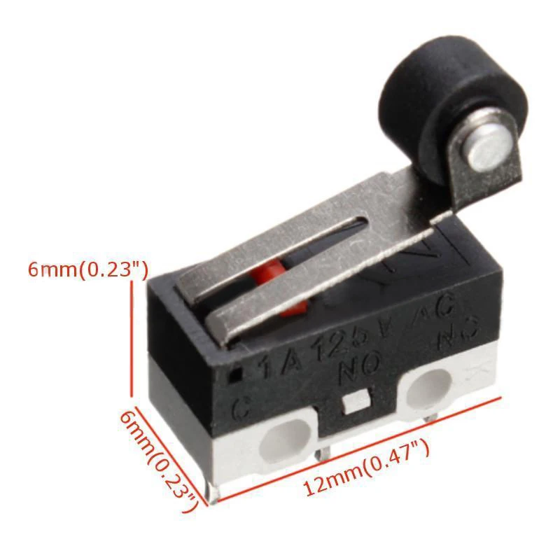 5pcs Durable Mini Micro Limit Switch 125V 1A AC Roller Lever Arm Microswitch SPDT Sub Miniature Switch