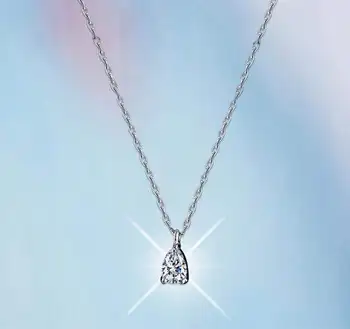 

2019 Fashion Jewelry 925 Sterling Silver Water Drop Necklaces Pendants For Women Long Chain Necklaces Collar Mujer Collares