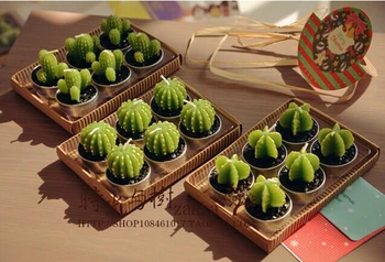 

6pcs/set Decoration miniature candles garden a rare cactus plant simulation candle wedding decoration Holiday decorations B1