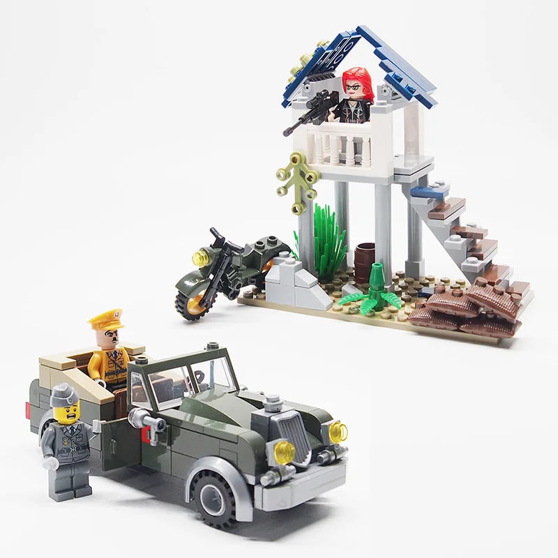 

WW2 Mini Figures Military weapon guns Set Army with weapon Equipment Building brick Kids Toys Sets Compatible lepines Toy
