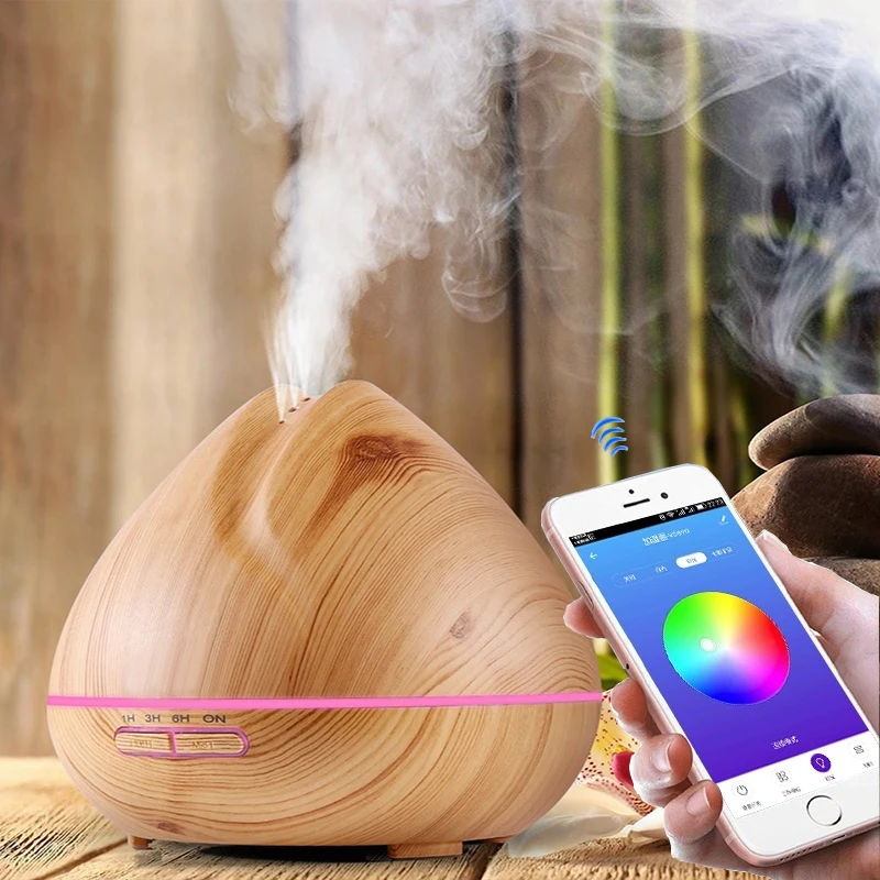 

550ML Aromatherapy Essential Oil Aroma Diffuser With APP Remote Control Aromatherapy Diffuser LED Lights For Home Air Humidifier
