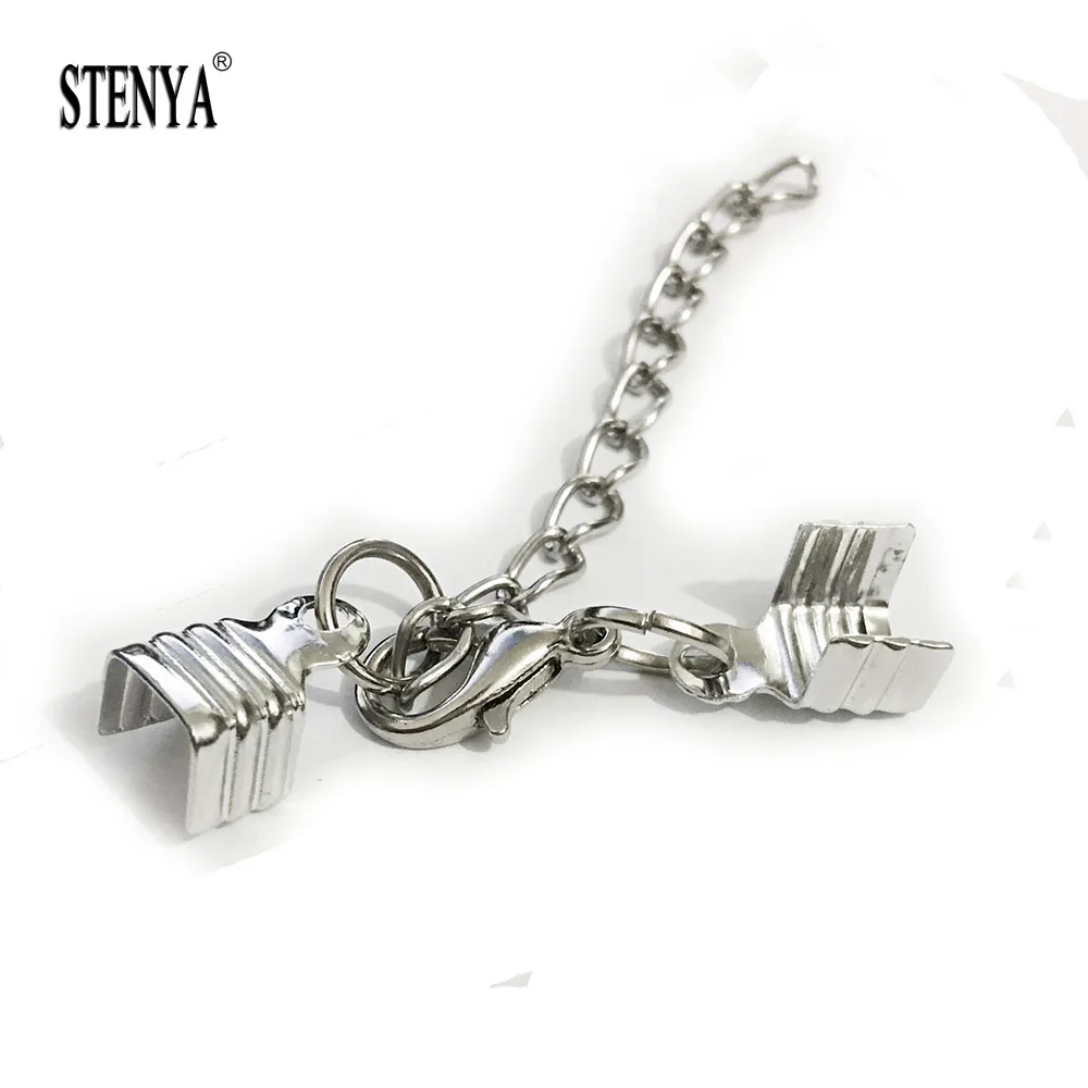 

Stenya Necklace Bracelet Flat Leather Cord Drimp Ends Extended Extension Chains Tails Caps Bobster Clasp Swivel Hooks Kolye