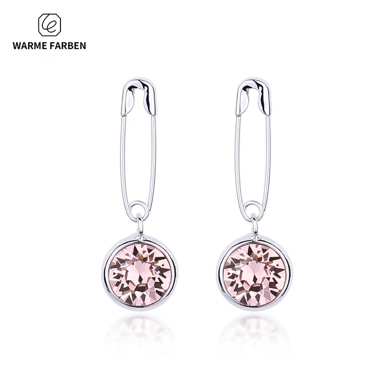 

925 Silver Interesting Pin Shape Drop Earrings Crystal from Swarovski Earrings for women Fashion Jewelry Earrings Female Brinco