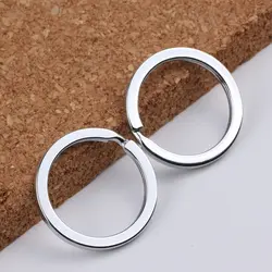 25 мм круглый металлический брелок родием Разделение кольцо для ключей Выводы Fit брелок делая Diy 100 шт./лот
